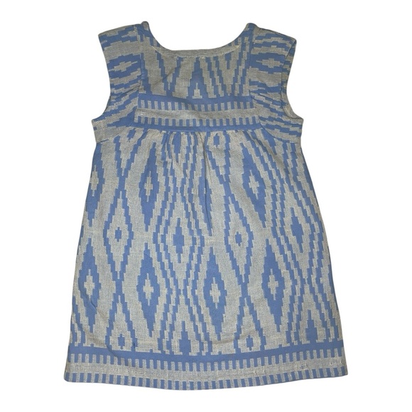 Faherty Bemini Blue and White Bohemian Vintage Mini Dress Size Medium - Picture 5 of 7